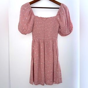 pink floral mini dress